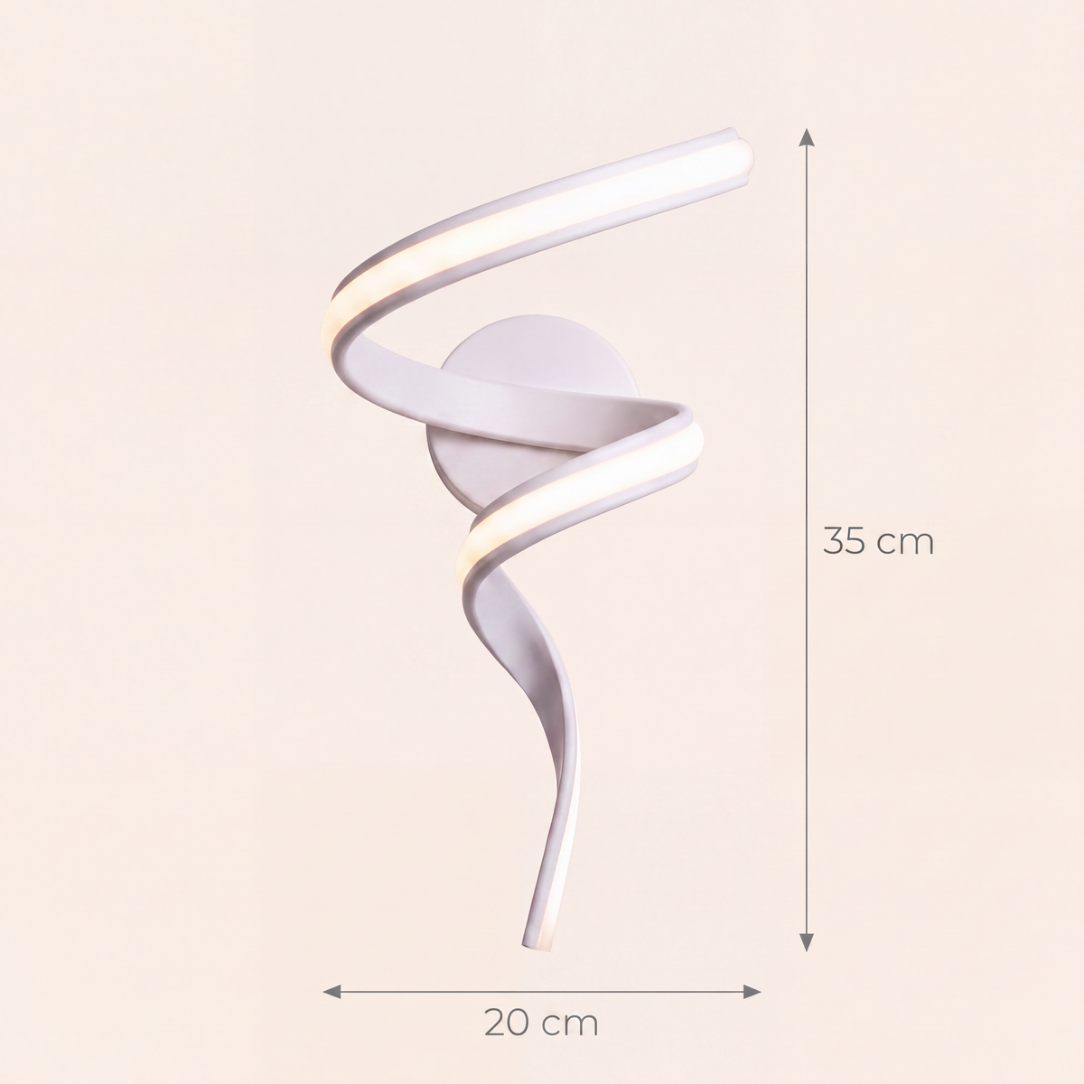 Schéma coté de l'applique Blois blanche, petit modèle de 35 cm de haut et 20 cm de large