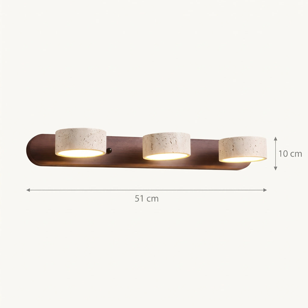 Schéma coté de l'applique murale 3 spots orientables Lumilarme