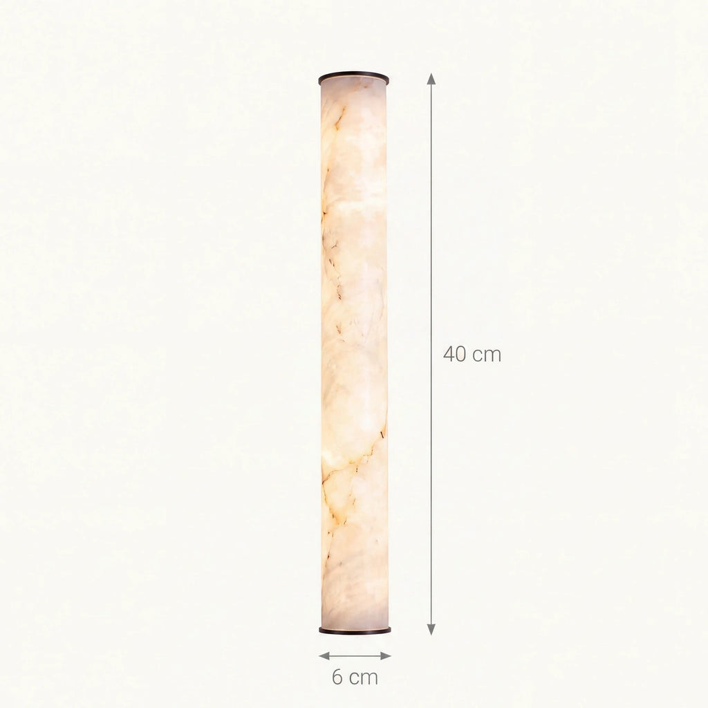 Schéma coté du tube de 40 cm de haut et 6 cm de diamètre