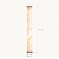Schéma coté du tube de 50 cm de haut et 6 cm de diamètre