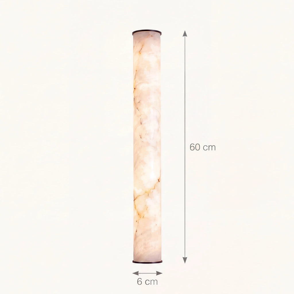 Schéma coté du tube de 60 cm de haut et 6 cm de diamètre