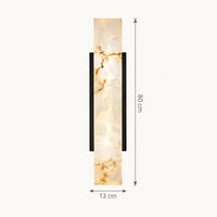 Schéma coté de l'applique en 80 cm de haut et 13 cm de large