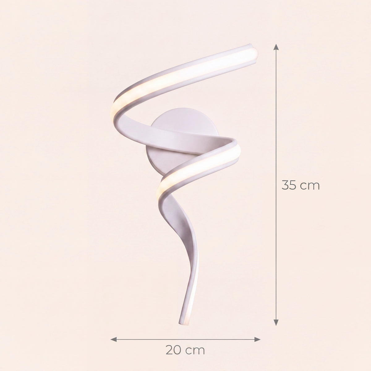 Schéma coté de l'applique Blois blanche, petit modèle de 35 cm de haut et 20 cm de large