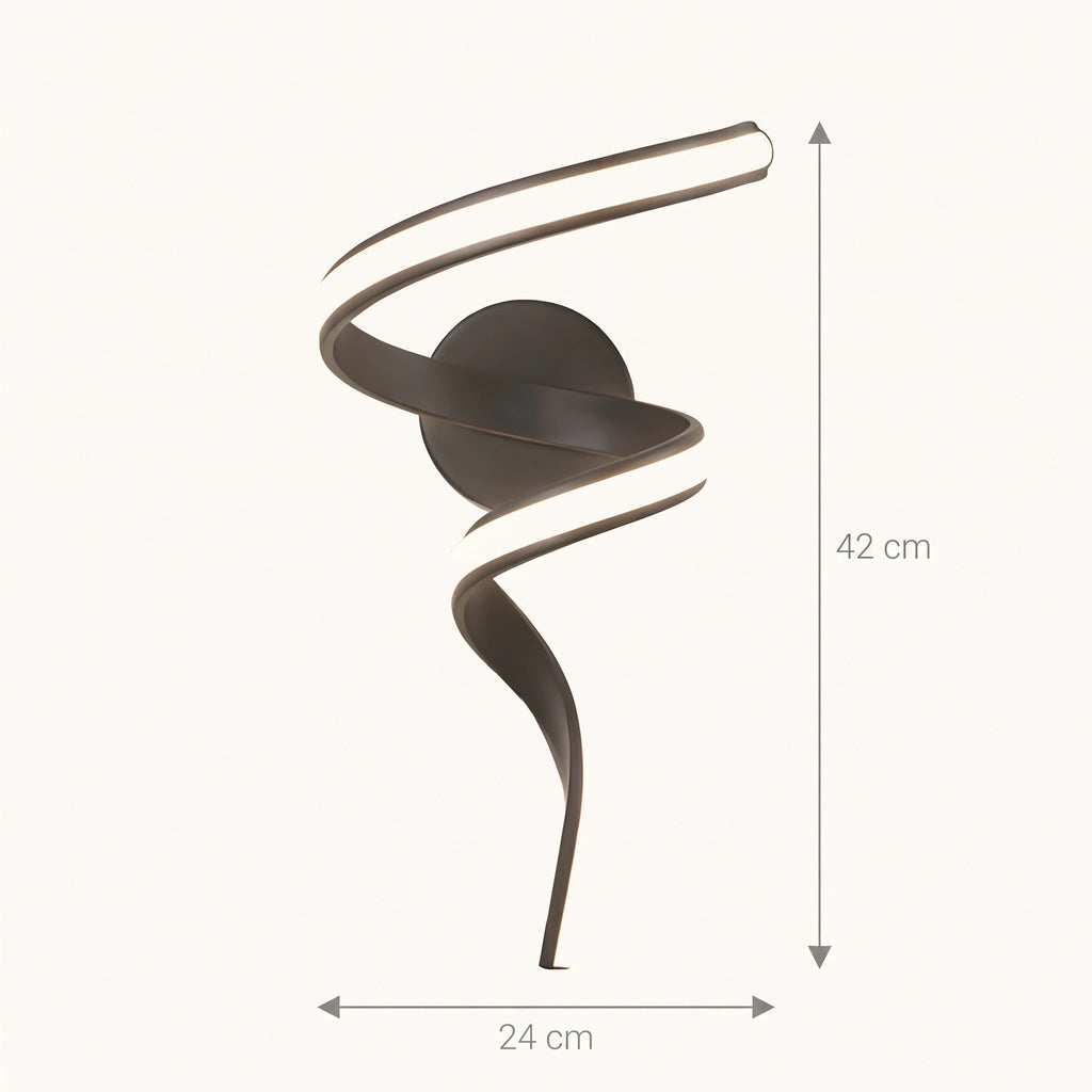 Schéma coté de l'applique murale originale Spiro, grand modèle de 42 cm de haut et 24 cm de large