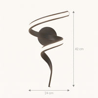Schéma coté de l'applique murale originale Spiro, grand modèle de 42 cm de haut et 24 cm de large
