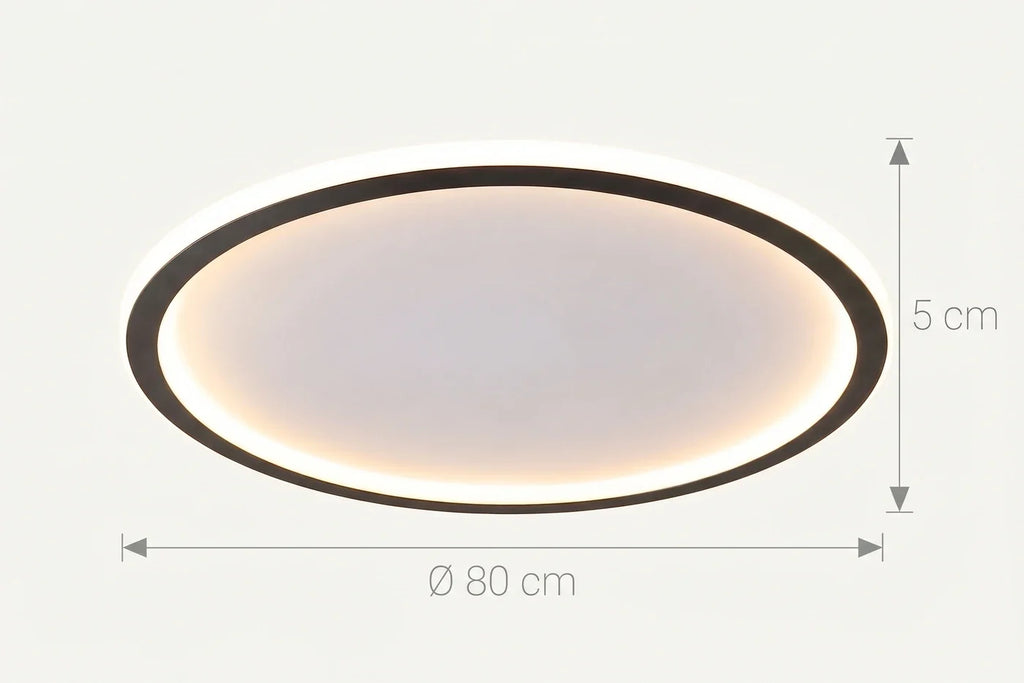 Schéma coté du plafonnier Janssen en Ø 80 cm pour 5 cm de haut