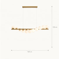 Schéma coté : 120 cm de long, 150 cm de hauteur totale