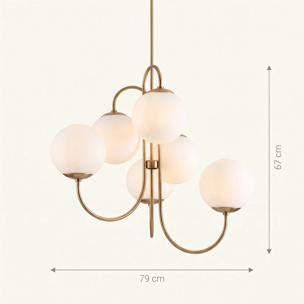Schéma coté du luminaire Arago : 79 cm d'envergure pour 67 cm de hauteur