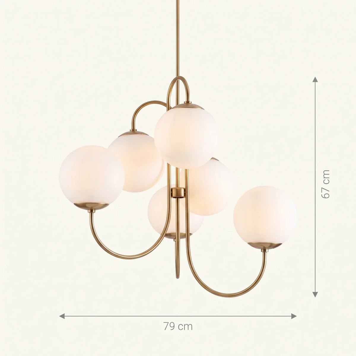 Schéma coté du luminaire Arago : 79 cm d'envergure pour 67 cm de hauteur