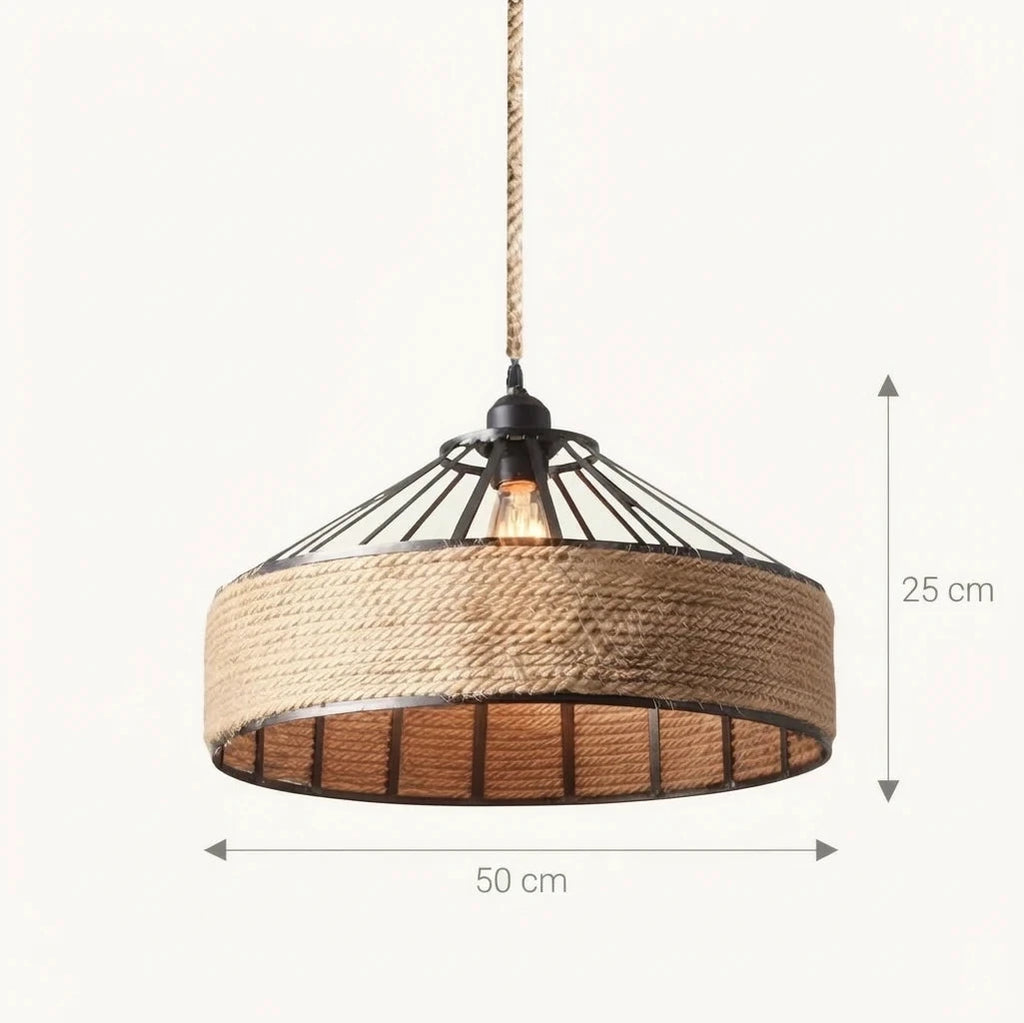 Schéma coté de Duhamel en Ø 50 cm, abat-jour de 25 cm de haut
