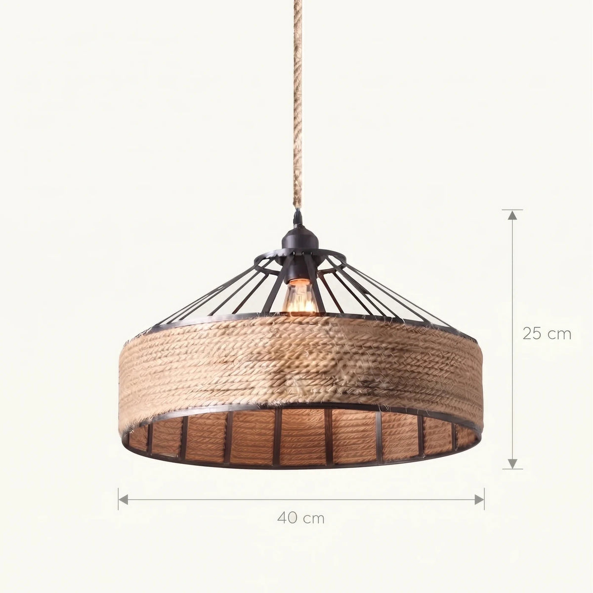 Schéma coté en 40 cm de diamètre, abat-jour de 25 cm de haut