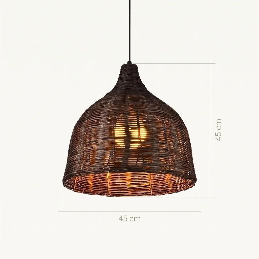 Schéma coté de Réaumur brune en Ø 45 cm, 45 cm de hauteur d'abat-jour
