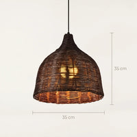Schéma coté de la version brune en 35 cm de diamètre, 35 cm de hauteur d'abat-jour