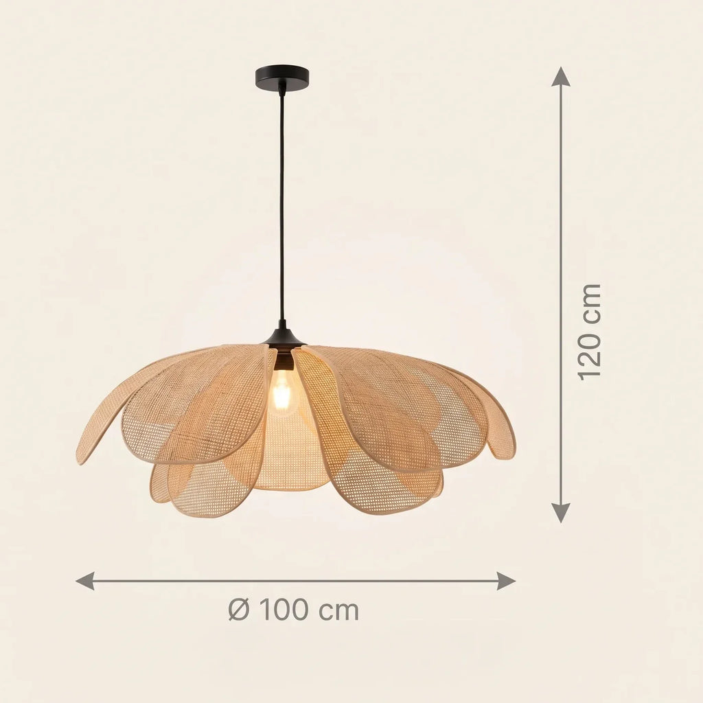 Schéma coté de la suspension Rousseau, Ø 100 cm et câble de 120 cm réglable