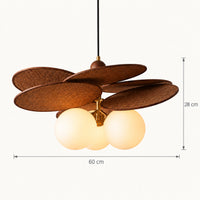 Schéma coté de la suspension Oggy à trois globes : 60 cm de diamètre, 28 cm de haut