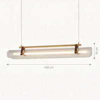 Schéma coté de la version 100 cm : 16 cm de hauteur de luminaire