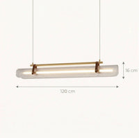Schéma coté de la version 120 cm : 16 cm de hauteur de luminaire