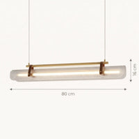 Schéma coté de la version 80 cm : 16 cm de hauteur de luminaire