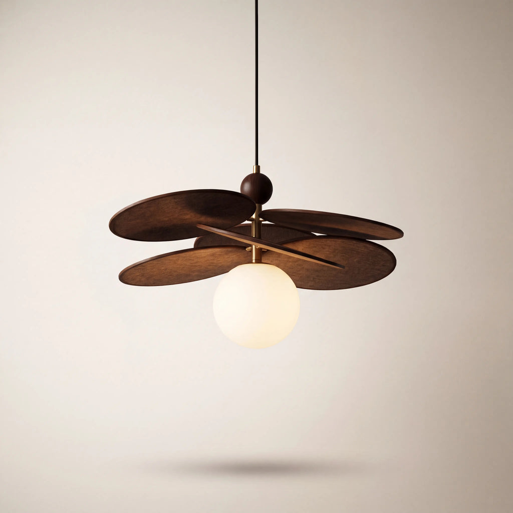 Suspension raphia et verre opalin Giverny, variante un globe Ø 50 cm